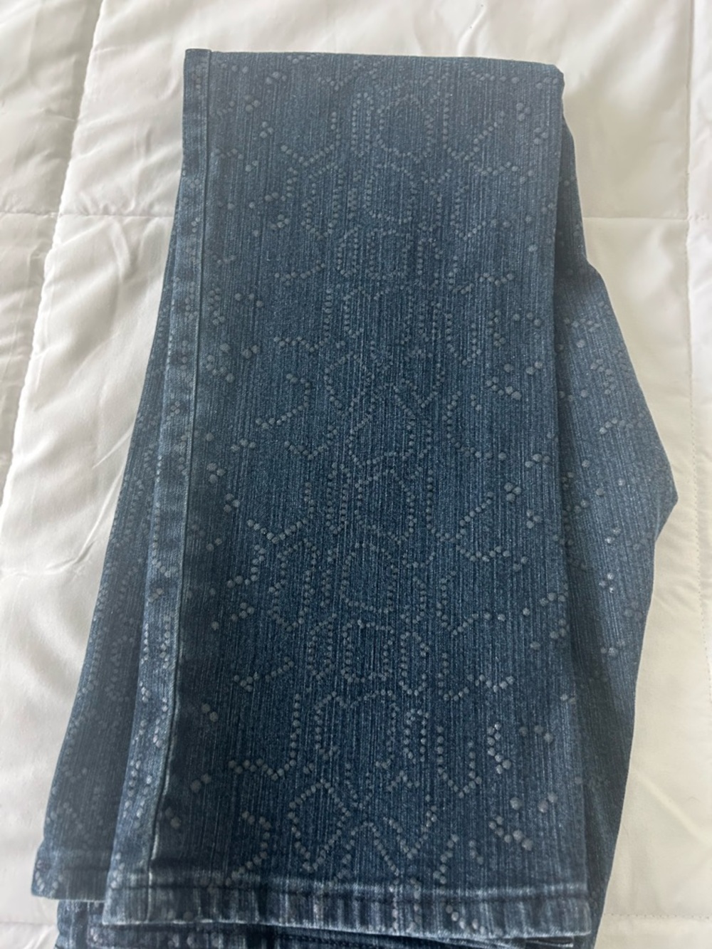 Doncaster Navy Blue Patterned Denim Jeans